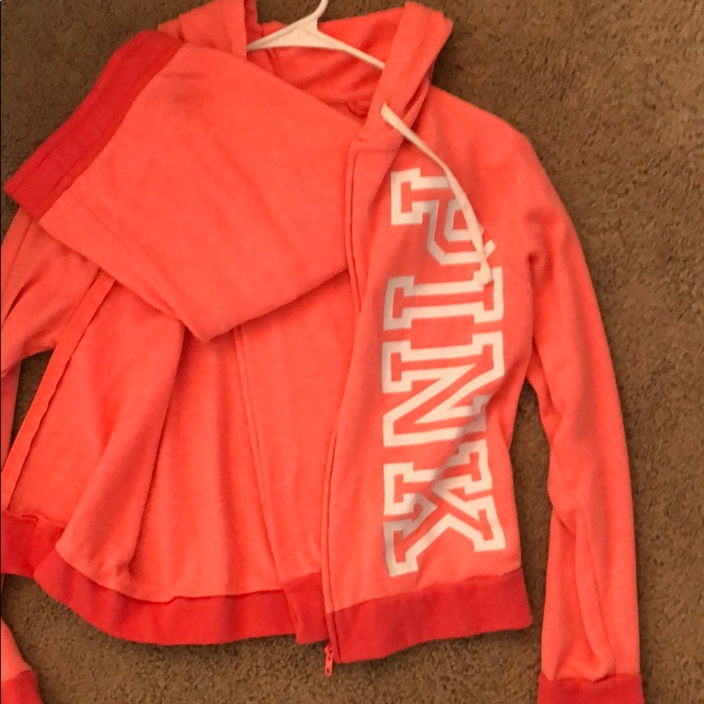 Matching pink sweat suit